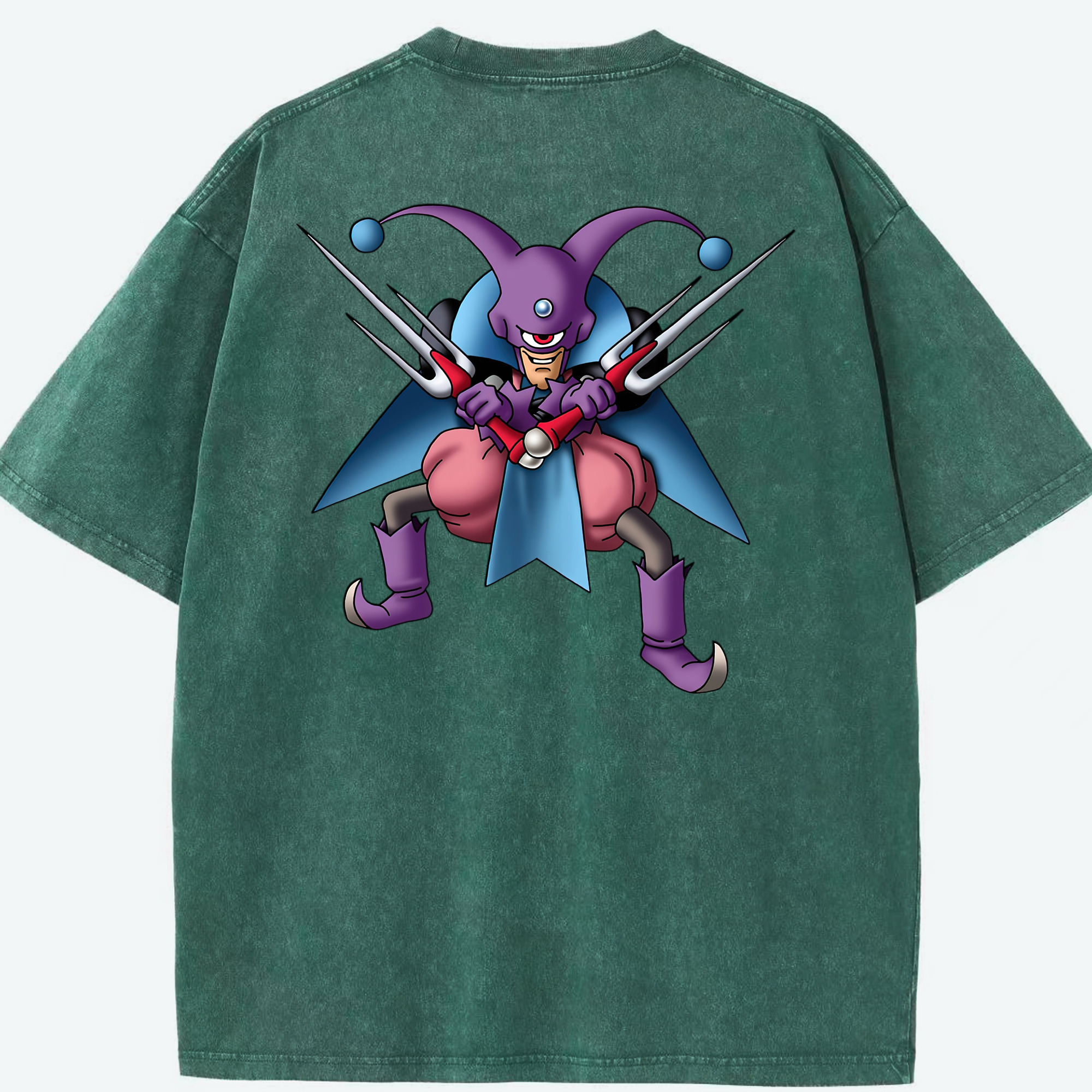 （画像用） ドラゴンクエスト Doragon Kuesuto Dragon Quest 綿100% ヴィンテージ風 半袖Tシャツ（背面プリント）
